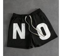 Pantaloncini casual da uomo con vita con coulisse e ricamo a lettera, stile di strada alla moda per uso quotidiano, adatti per l'estate L,M,S,XL,XS,XXLGrafico,LettereTessuto in maglia