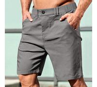 Pantaloncini casual da uomo di colore unito con tasche, pantaloncini semplici, adatti come regalo per il marito o il fidanzato L,M,S,XL,XS,XXLColore unicoTessuto intrecciato