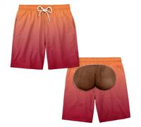 Pantaloncini casual da uomo in tessuto leggero, compagni perfetti per tutti i giorni per rilassanti escursioni estive, stampati, versatili, ideali per la primavera, Colore: rosso, 3XL