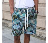 Pantaloncini casual da uomo, perfetti per le vacanze al mare, con uno stile boho-chic INS, con motivo geometrico colorato e texture jacquard. Questi pantaloncini sono adatti per le vacanze alle Hawaii