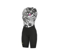 Pantaloncini ciclismo donna con canotta ALE' R-EV1 VELOCITY INTEGRATO grigio - Taglia: XS