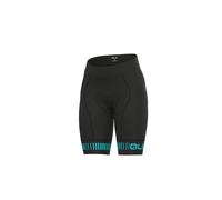 Pantaloncini ciclismo donna senza bretelle ALE' PR-R STRADA nero-turchese
