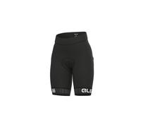 Pantaloncini ciclismo donna senza bretelle ALE' SOLID TRAGUARDO nero-bianco 2025
