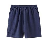 Pantaloncini con coulisse Pantaloncini da uomo in cotone e lino da uomo con tasche per il tempo libero traspiranti larghi leggeri comodi pantaloni ad asciugatura rapida resistente all'usura Tubo