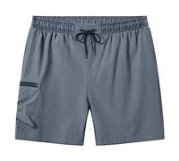 Pantaloncini con slip interno da uomo, maschio, primavera ed estate, colore normale, Ice Sense, cerniera tascabile, pantaloni grandi, cravatte, corda a cinque punti, pantaloni eleganti, Z3-grigio, XL