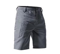 Pantaloncini corti da uomo, in cotone, da trekking, in tinta unita, comodi, con tasche multiple, traspiranti, per il tempo libero, per le vacanze, grigio., XL