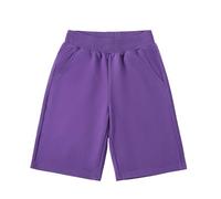 Pantaloncini corti per bambini, in cotone, comodi, morbidi, sportivi, per ragazzi e ragazze, pantaloni casual per 316 anni, libri corti per ragazze (viola, 9-10 anni)