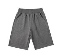 Pantaloncini corti per bambini, in cotone, comodi, morbidi, sportivi, per ragazzi e ragazze, pantaloni casual per 316 anni, libri corti per ragazze (grigio scuro, 15-16 anni)