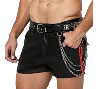 Pantaloncini Cotone Uomo - Pantaloncini Casual Uomo per Tutti i Giorni Comodi Pantaloncini in Pelle con Bottoni vestibilità Slim Ideali per Primavera Estate Versatile Perfetti per Magliette Canotte