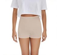 Pantaloncini Culotte Donna Carne Traspirante Leggins Corti Donna Cotone Cavallo Culotte Vita Alta Senza Cuciture Elasticizzate Shorts - 123R2 Beige M