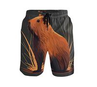 Pantaloncini Cute Capybara Animal Calzoncini da Bagno Vintage Costume Uomo Mare Moda Pantaloncino per Piscina All'Aperto Spiaggia 3XL