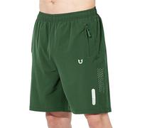 Pantaloncini da allenamento da uomo UK Pantaloncini da palestra in tinta unita Pantaloni corti da spiaggia leggeri traspiranti sportivi da allenamento con tasche con cerniera Lounge Mid Rise Boxer