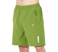 Pantaloncini da allenamento da uomo UK Pantaloncini da palestra in tinta unita Pantaloni corti da spiaggia leggeri traspiranti sportivi da allenamento con tasche con cerniera Lounge Mid Rise Boxer
