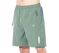 Pantaloncini da allenamento da uomo UK Pantaloncini da palestra in tinta unita Pantaloni corti da spiaggia leggeri traspiranti sportivi da allenamento con tasche con cerniera Lounge Mid Rise Boxer