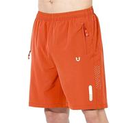Pantaloncini da allenamento da uomo UK Pantaloncini da palestra in tinta unita Pantaloni corti da spiaggia leggeri traspiranti sportivi da allenamento con tasche con cerniera Lounge Mid Rise Boxer