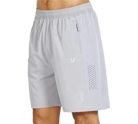 Pantaloncini da allenamento da uomo UK Pantaloncini da palestra in tinta unita Pantaloni corti da spiaggia leggeri traspiranti sportivi da allenamento con tasche con cerniera Lounge Mid Rise Boxer