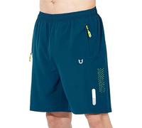 Pantaloncini da allenamento da uomo UK Pantaloncini da palestra in tinta unita Pantaloni corti da spiaggia leggeri traspiranti sportivi da allenamento con tasche con cerniera Lounge Mid Rise Boxer