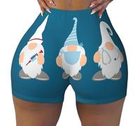 Pantaloncini da allenamento senza cuciture da donna, per infermiere, dottori, gnomi, palestra, corsa, yoga, biker, pantaloncini in spandex per donne, Nero, M