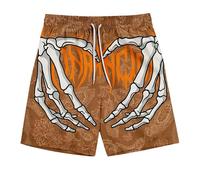 Pantaloncini da bagno da uomo 3D con stampa scheletro per Halloween da uomo, pantaloncini e bermuda brutti corti da corsa a goccia, bermuda, cintura elastica da spiaggia Boardshort travestimento