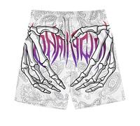 Pantaloncini da bagno da uomo 3D con stampa scheletro per Halloween da uomo, pantaloncini e bermuda brutti corti da corsa a goccia, bermuda, cintura elastica da spiaggia Boardshort travestimento