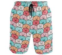 Pantaloncini da bagno da uomo in stile fresco e alla moda, ad asciugatura rapida, casual, in poliestere, con tasche, taglie S-XXL, Maialino divertente., M