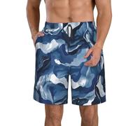 Pantaloncini da Bagno Marble Pattern Costume Uomo Mare Casual Shorts da Spiaggia Coulisse Costume da Bagno per Vacanze Mare Surf L
