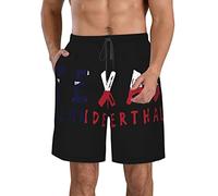 Pantaloncini da Bagno Texas Neanderthal Calzoncini da Beach con Tasche Inclinate Pantaloncini da Spiaggia Uomo Costume da Bagno per Surf Estive Nuoto XXL