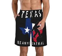 Pantaloncini da Bagno Texas Neanderthal Costume da Bagno Asciugatura Veloce Costume Uomo Mare con Tasche Inclinate Calzoncini da Beach per Vacanze Estive Nuoto M