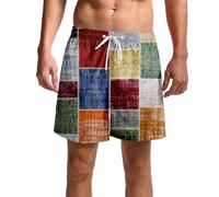 Pantaloncini da Bagno Uomo Taglie Forti Cotone Asciugatura Rapida Pantaloni Corti Casual vestibilità Classica Pantaloncini Calzoncini Sportivi Tasche Shorts L'Estate Spiaggia Bermuda Coulisse Breve