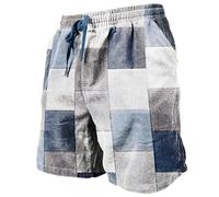Pantaloncini da Bagno Uomo Taglie Forti Cotone Asciugatura Rapida Pantaloni Corti Casual vestibilità Classica Pantaloncini Calzoncini Sportivi Tasche Shorts L'Estate Spiaggia Bermuda Coulisse Breve