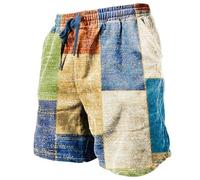 Pantaloncini da Bagno Uomo Taglie Forti Cotone Asciugatura Rapida Pantaloni Corti Casual vestibilità Classica Pantaloncini Calzoncini Sportivi Tasche Shorts L'Estate Spiaggia Bermuda Coulisse Breve