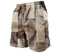 Pantaloncini da Bagno Uomo Taglie Forti Cotone Asciugatura Rapida Pantaloni Corti Casual vestibilità Classica Pantaloncini Calzoncini Sportivi Tasche Shorts L'Estate Spiaggia Bermuda Coulisse Breve