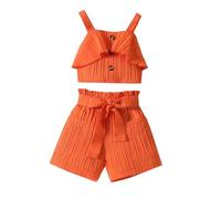 Pantaloncini da bambina per bambini, carini, pagliaccetto, con tasca, tutina senza maniche, salopette per scuola, strada, estate, abbigliamento casual per bambini dai 7 ai 12 anni