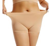 Pantaloncini da ciclismo da donna, corti, anti-sfregamento, per sotto i vestiti, senza cuciture, da donna, per yoga, fitness, boxer, beige., S