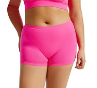 Pantaloncini da ciclismo da donna, corti, anti-sfregamento, per sotto i vestiti, senza cuciture, da donna, per yoga, fitness, boxer, rosa intenso, M