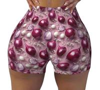 Pantaloncini da Ciclista con Stampa di cipolle realistiche da Donna, Pantaloncini da Corsa per Atletica, Yoga, Palestra e Allenamento