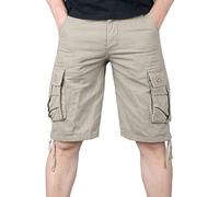 Pantaloncini da combattimento cargo da uomo in 100% cotone, modello chino con 6 tasche, comodi, traspiranti, estivi, casual, abbigliamento da lavoro quotidiano, pantaloni corti da uomo grandi e alti