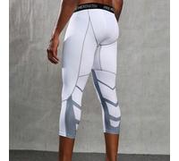 Pantaloncini da compressione da basket da uomo per allenamento estivo, leggings capri aderenti da allenamento, traspiranti e elastici, bianchi L,M,S,XL,XXLBlocchi di colore,Lettere,A strisce,Motivo st