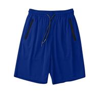 Pantaloncini da corsa da uomo in rete leggeri atletici pantaloni da jogging ad asciugatura rapida Pantaloncini attivi da palestra con tasche con cerniera Casual Estate Inverno Lounge Short, Blu scuro