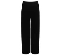 Pantaloncini da donna a palazzo con gamba larga in velluto, vita elasticizzata, taglie forti, stile da strada, con tasche, in velour leggero, UK 14-28, Nero , 52-54
