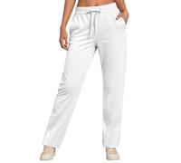 Pantaloncini da donna casual 2025, a vita alta, gamba dritta, con elastico in vita, pantaloni comodi per l'uso quotidiano, autunno inverno, bianco, M