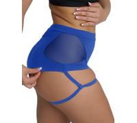 Pantaloncini da donna con reggicalze a vita alta Fitness Pole Dance Hot Pants Active Butt Lifting Yoga Pantaloni, A-blu, M