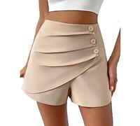 Pantaloncini da donna Gonna: elegante gonna a pantalone, pantaloncini estivi, a vita alta, comodi, elasticizzati, per attività all'aria aperta, comodi pantaloncini sportivi con bottoni, sciolti