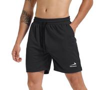 Pantaloncini da Fitness da Uomo Pantaloni da Allenamento per la Palestra e la Corsa Pantaloncini Sportivi ad Asciugatura Rapida Pantaloni da Esterno Nero L