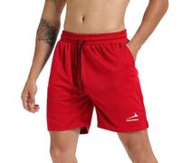 Pantaloncini da Fitness da Uomo Pantaloni da Allenamento per la Palestra e la Corsa Pantaloncini Sportivi ad Asciugatura Rapida Pantaloni da Esterno Rosso M