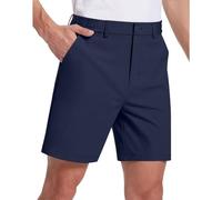 Pantaloncini da golf da uomo elasticizzati in vita elasticizzata leggeri piatti anteriori pantaloncini casual bermuda da ufficio pantaloncini da lavoro vestibilità classica slim fit pantaloncini da