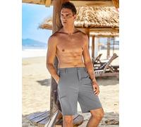 Pantaloncini da golf da uomo ibridi casual da 22,9 cm, elasticizzati, leggeri, ad asciugatura rapida, estivi, per escursioni e viaggi, con tasche con cerniera