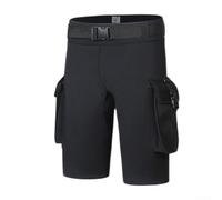 Pantaloncini da immersione da uomo da 3 mm con doppie tasche con fori di drenaggio dell'acqua e cintura elastica per surf, canottaggio e sport acquatici (L)