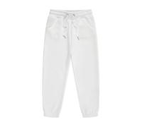 Pantaloncini da jogging in cotone per ragazzi, spessi e caldi, stile harem, con tasche, pantaloni lunghi con vita elasticizzata, pantaloni sportivi da corsa con tasche, bianco, 3-4 Anni
