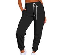 Pantaloncini da jogging termici da donna - Pantaloni da escursionismo invernali da donna - Pantaloni spessi - Pantaloni autunnali - Pantaloni con coulisse - Pantaloni sari con tasche doppie